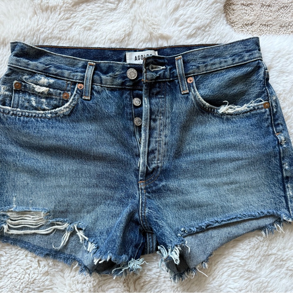 AGOLDE Women's Blue Denim Parker Shorts